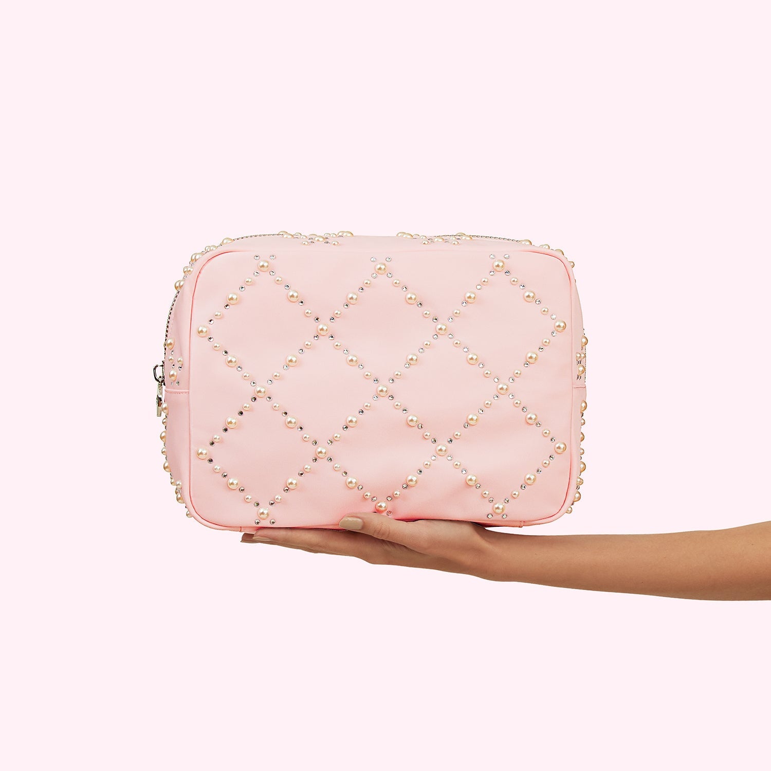 Stoney Clover lane Paris pink shimmer woven large 2024 pouch