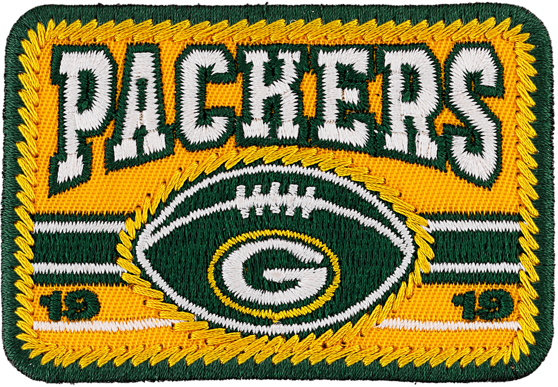 2 GREEN BAY PACKERS NFL FOOTBALL VINYL PATCH PATCHES LOT