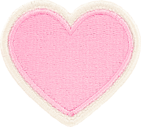 Stoney Clover Lane- Rolled Embroidery Heart Patch Lilac