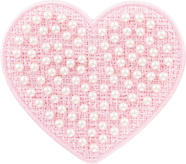 Stoney Clover Lane- Rolled Embroidery Heart Patch Peach