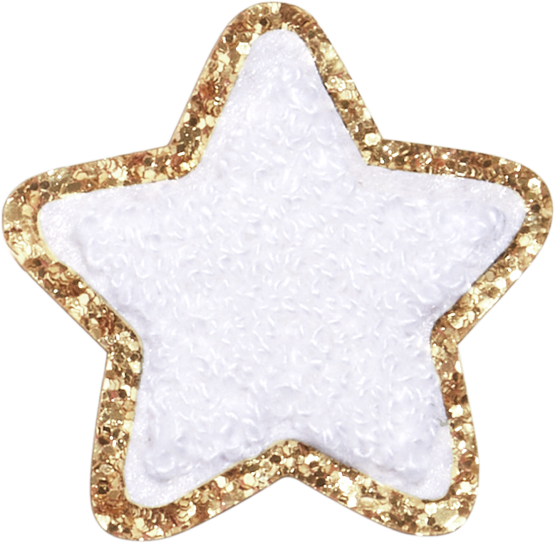 Mini Glitter Varsity Star Patch - Blanc - Monkee's of Fredericksburg