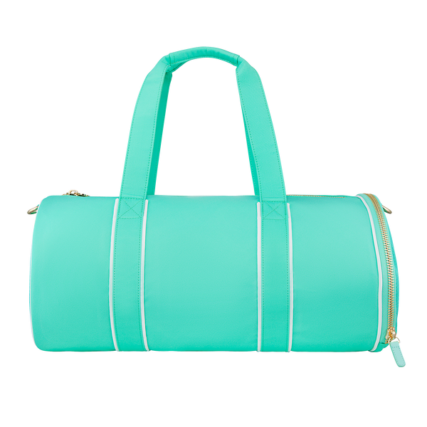 Mint Green Leather Duffle Bag