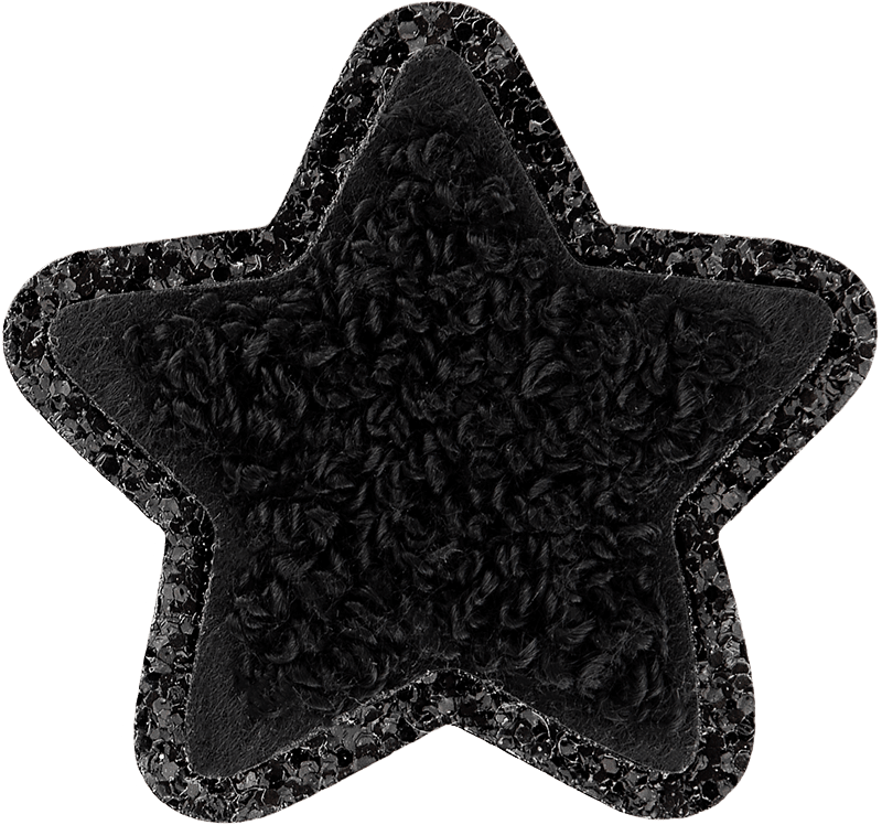 Noir on Noir Glitter Varsity Star Patch