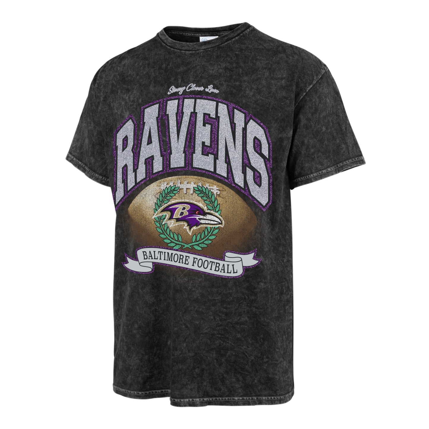 Stoney Clover Lane X '47 Baltimore Ravens Glitter Rocker Vintage Tee