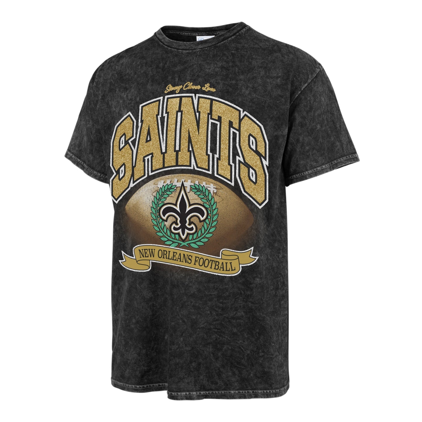 Stoney Clover Lane X '47 New Orleans Saints Glitter Rocker Vintage Tee