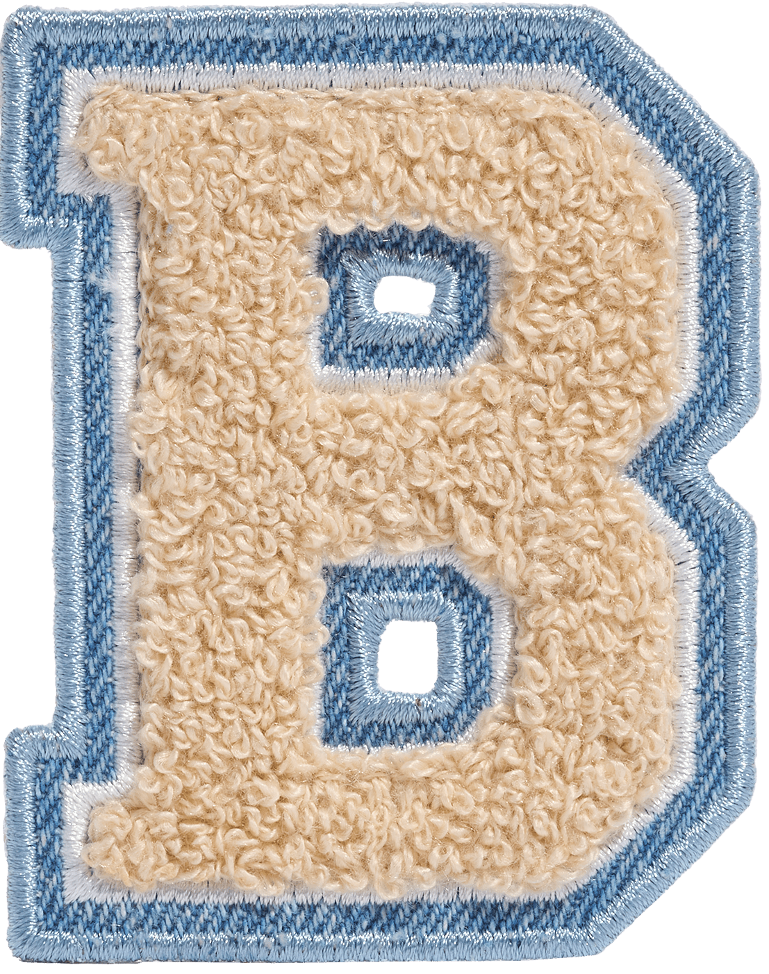 Sand Denim Varsity Letter Patch