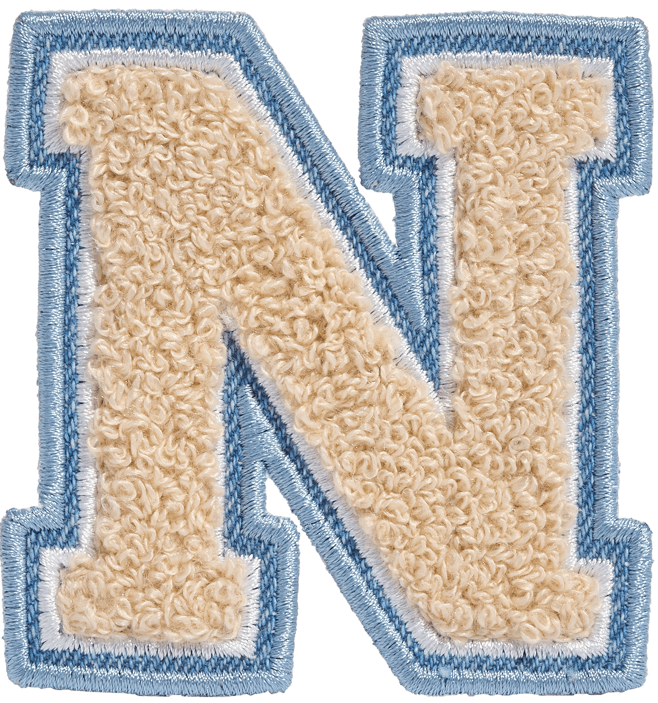 Sand Denim Varsity Letter Patch