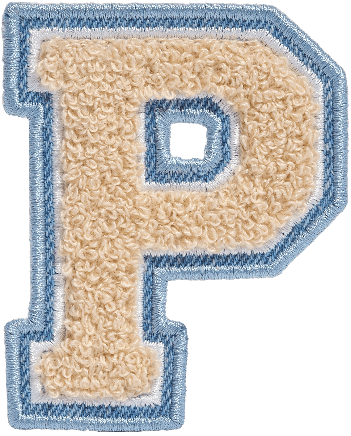 Sand Denim Varsity Letter Patch