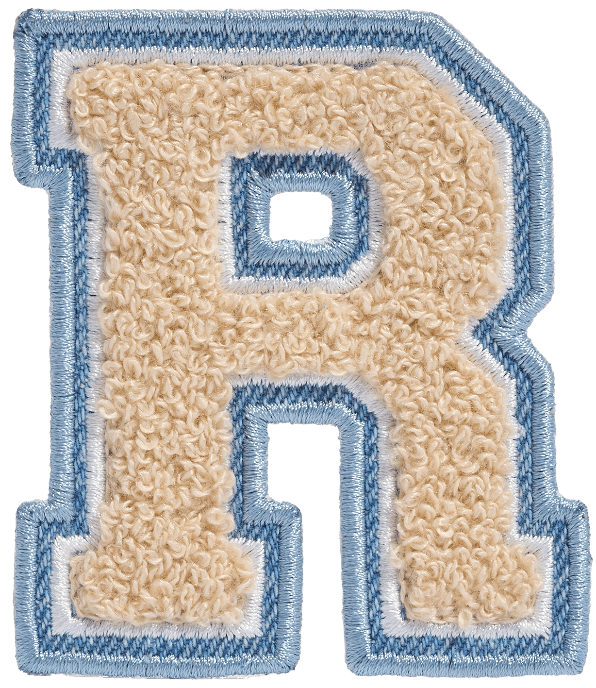 Sand Denim Varsity Letter Patch