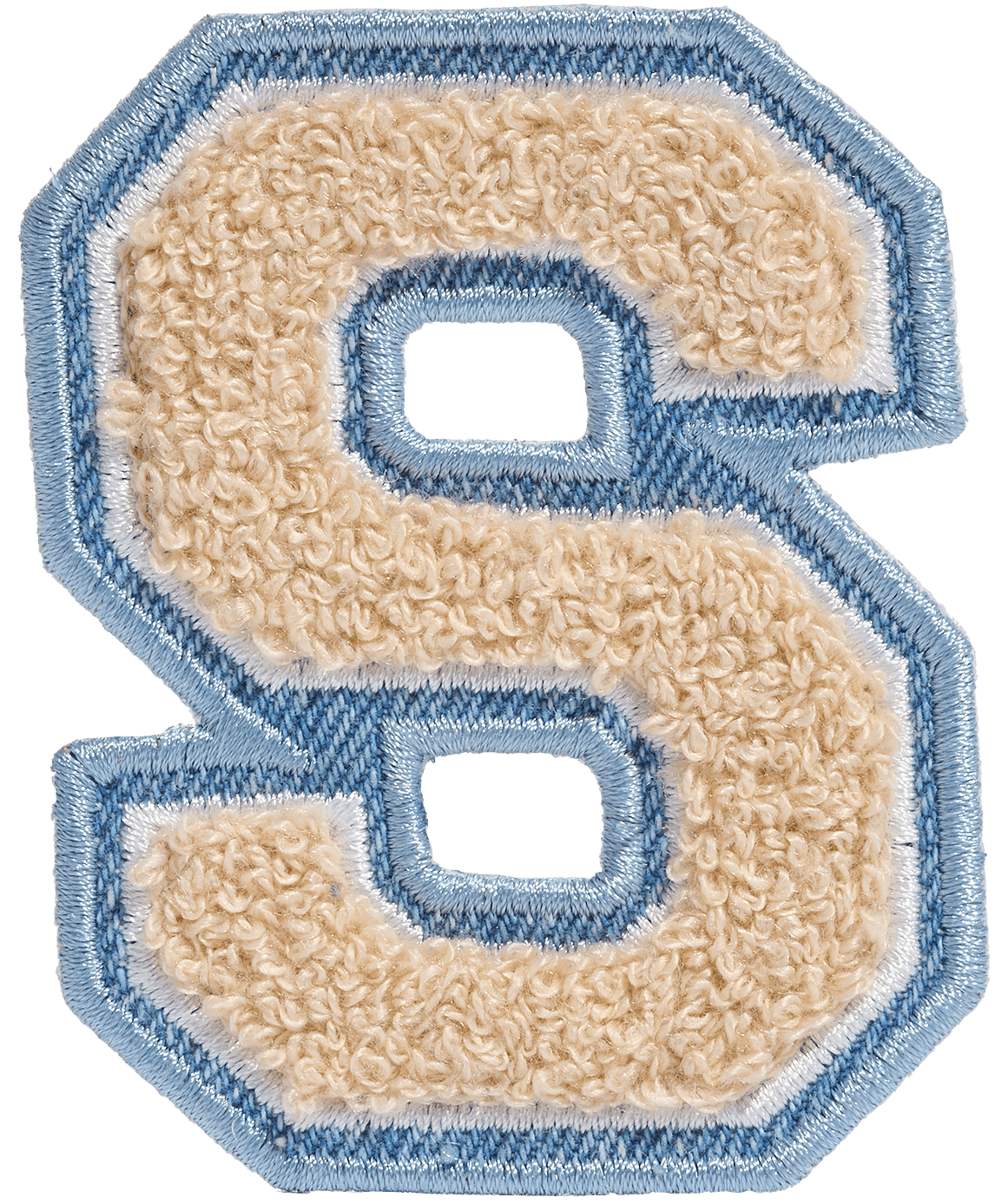 Sand Denim Varsity Letter Patch