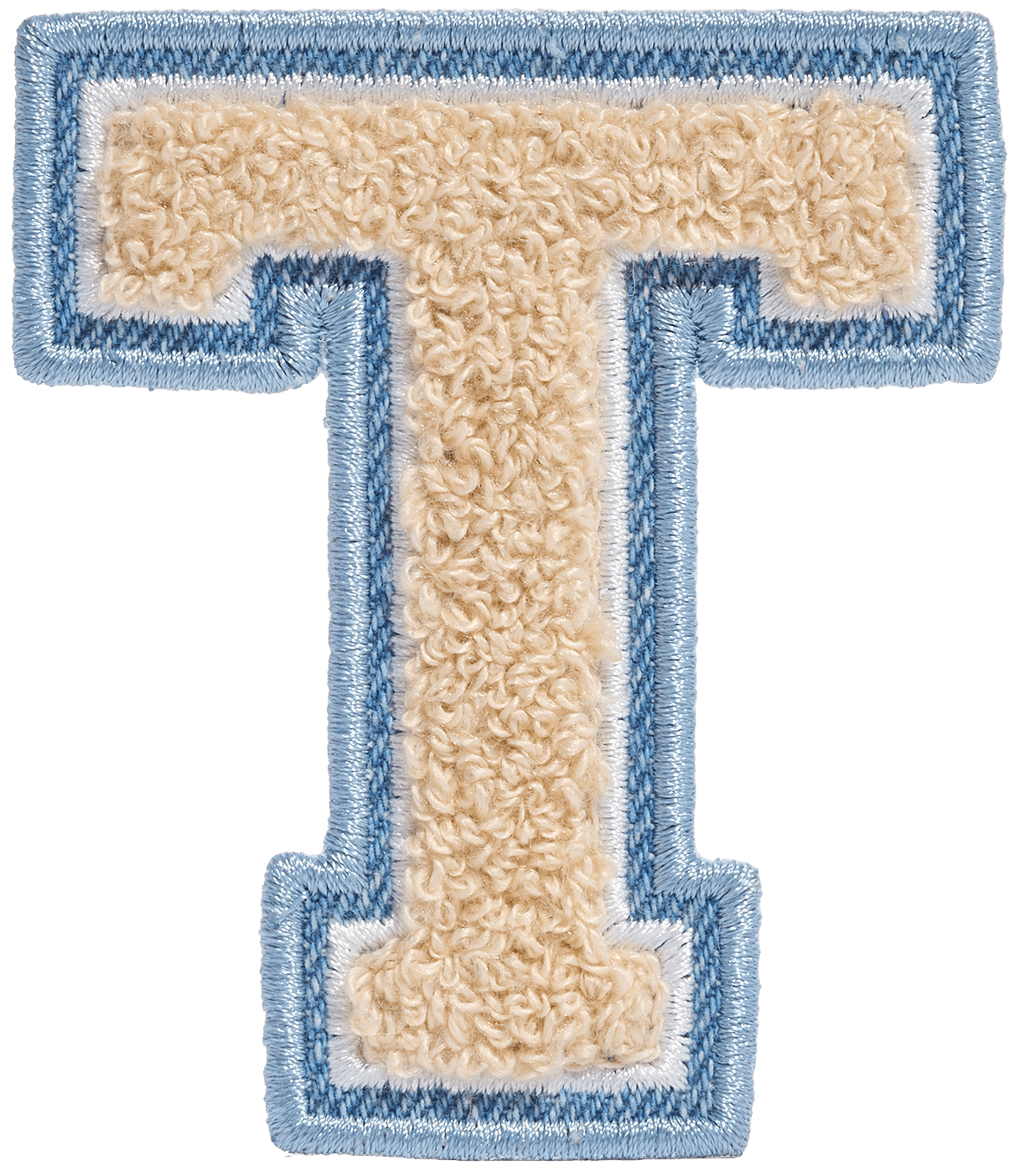 Sand Denim Varsity Letter Patch