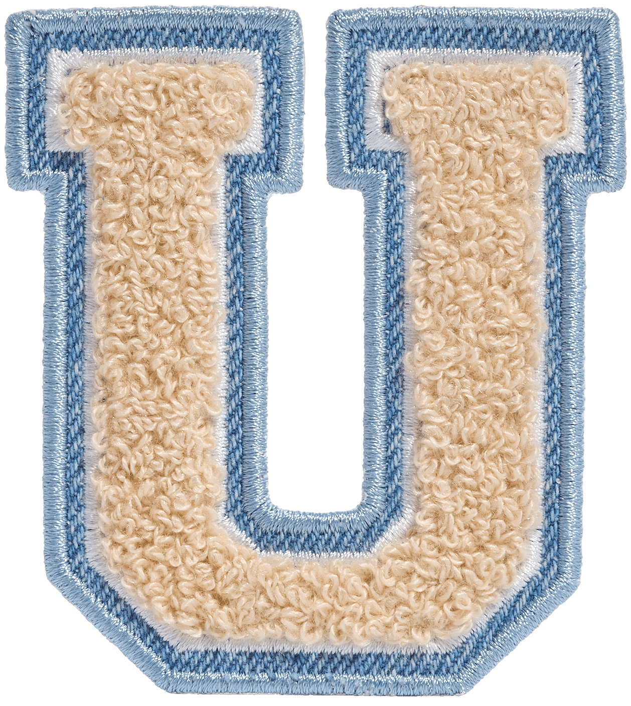 Sand Denim Varsity Letter Patch