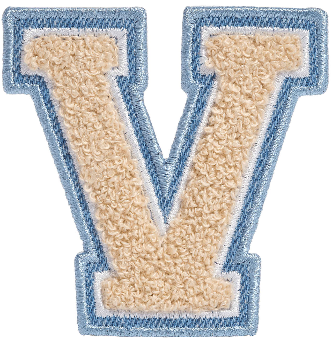 Sand Denim Varsity Letter Patch