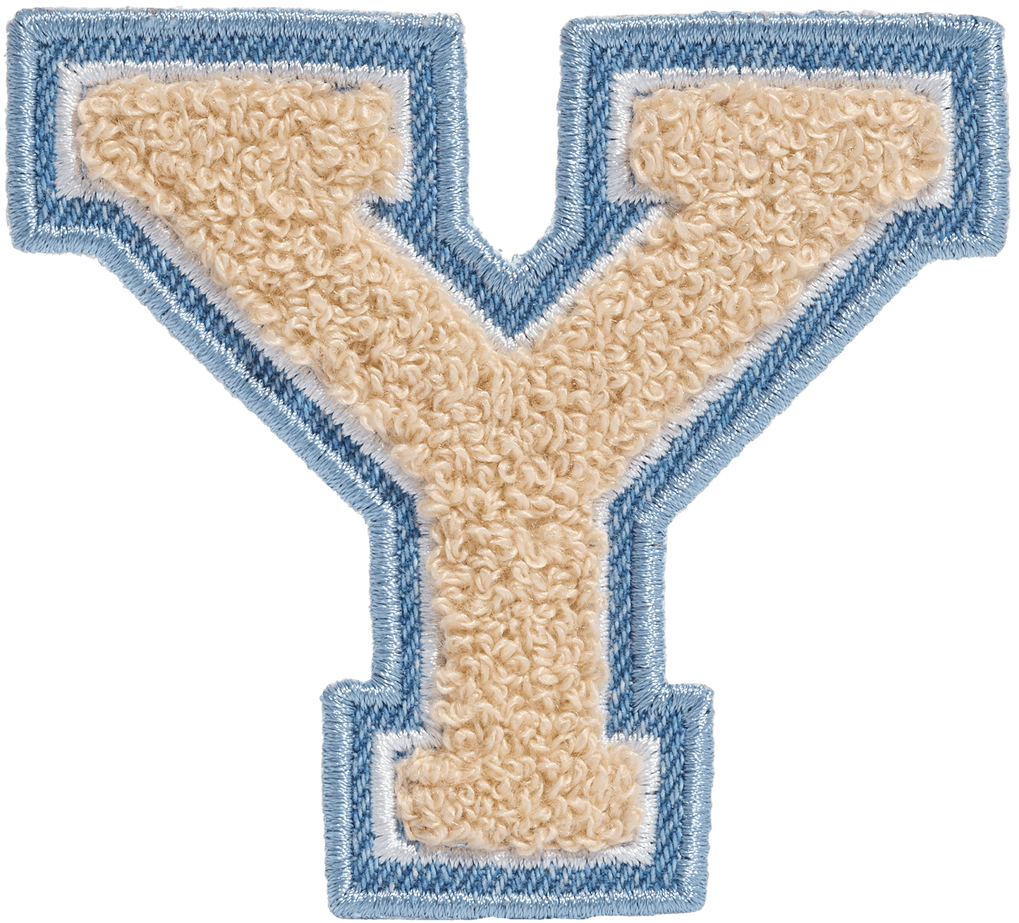 Sand Denim Varsity Letter Patch