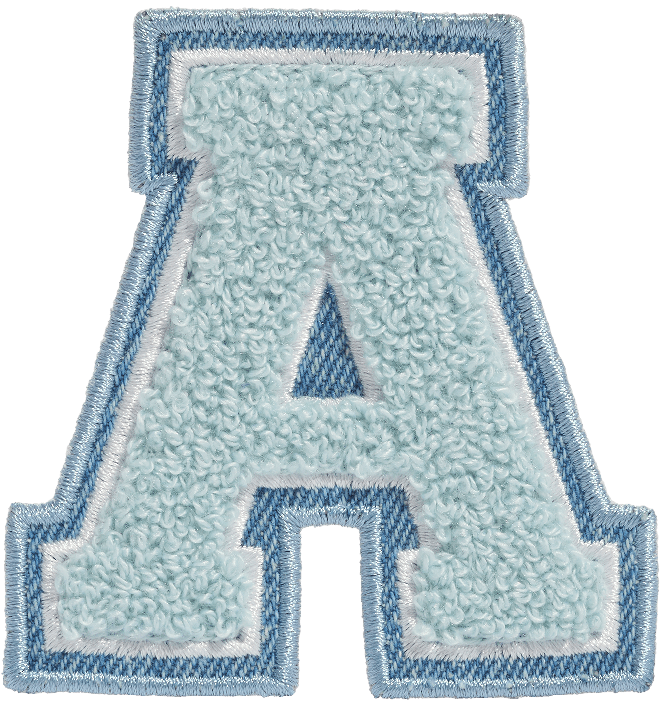 Sky Denim Varsity Letter Patch