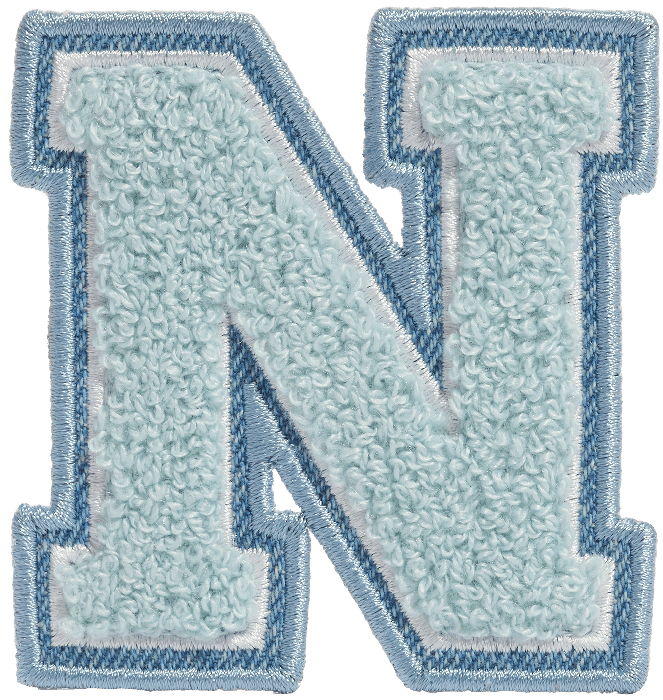 Sky Denim Varsity Letter Patch