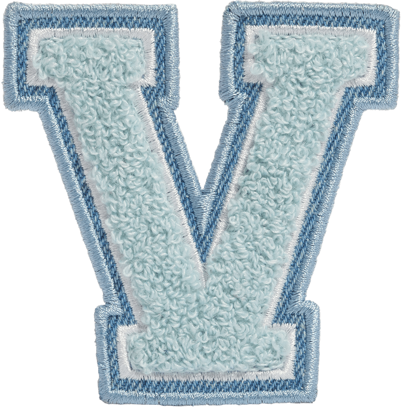 Sky Denim Varsity Letter Patch