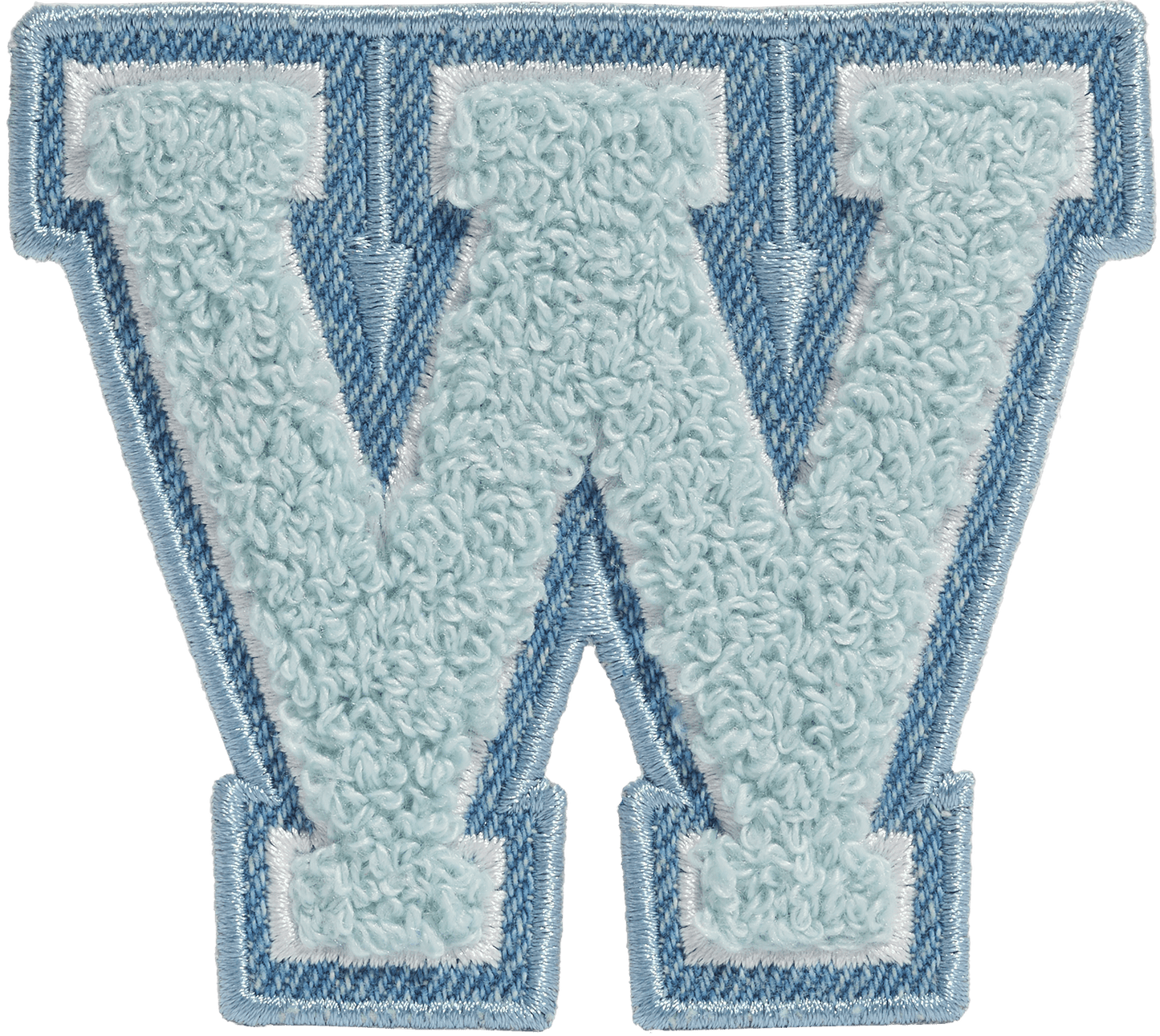 Sky Denim Varsity Letter Patch