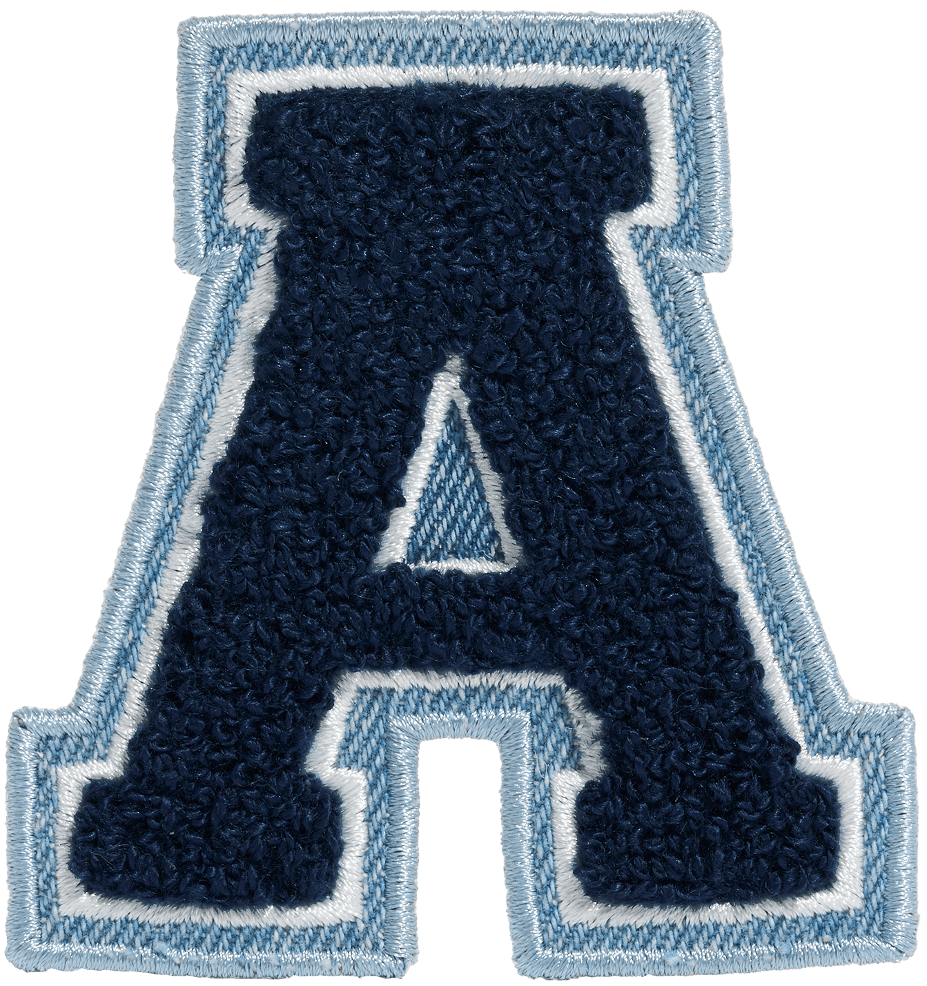 Sapphire Denim Varsity Letter Patch