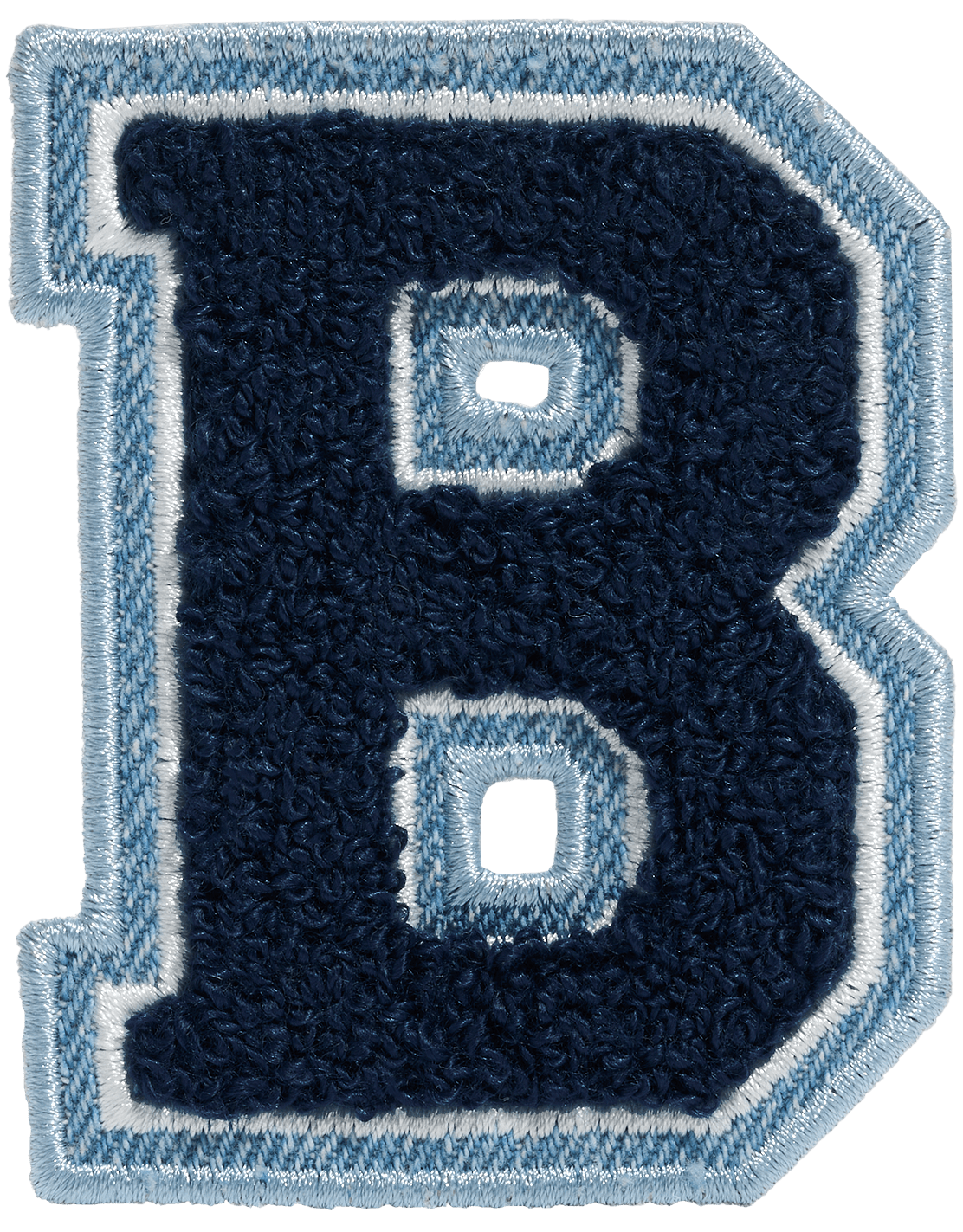 Sapphire Denim Varsity Letter Patch