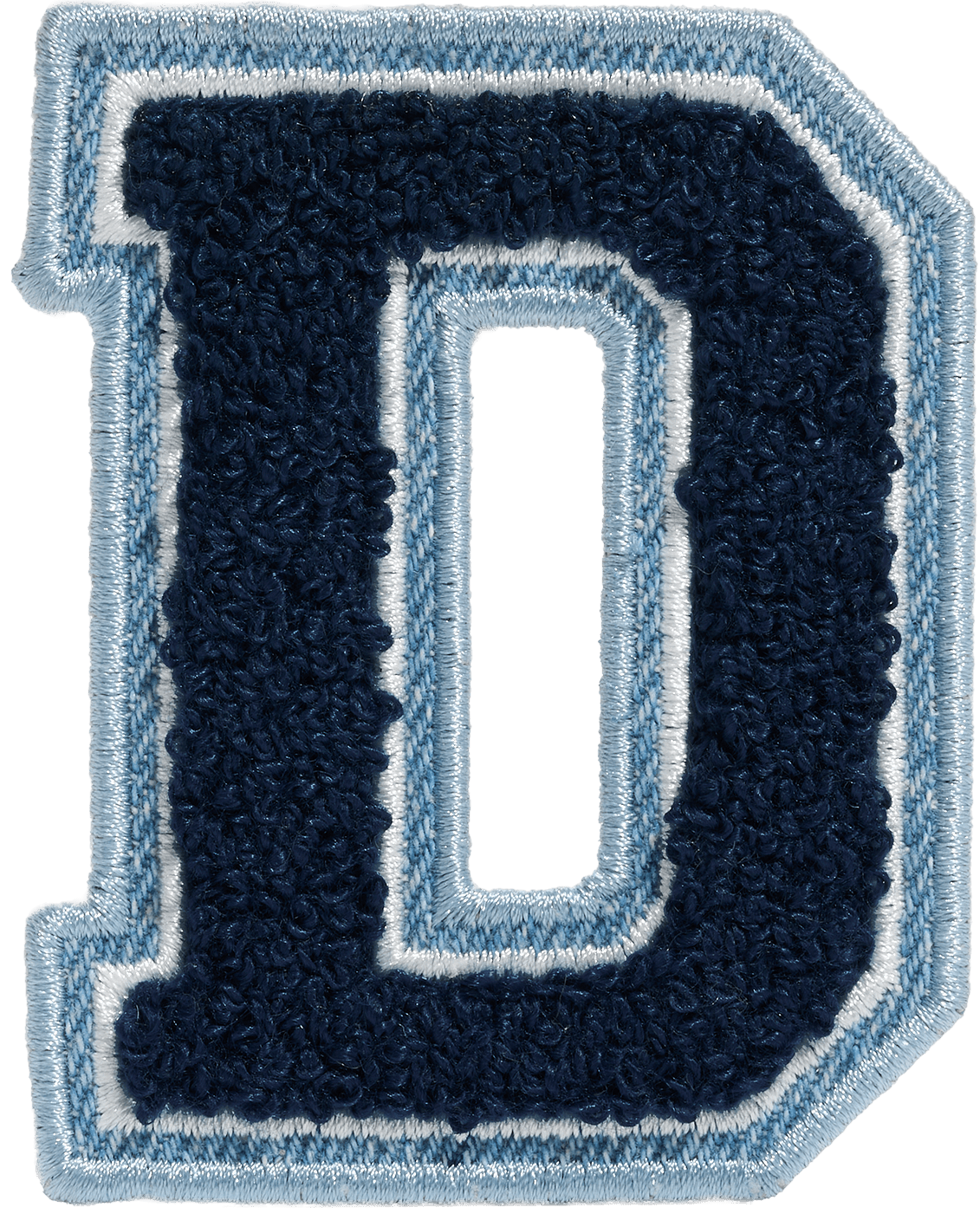 Sapphire Denim Varsity Letter Patch