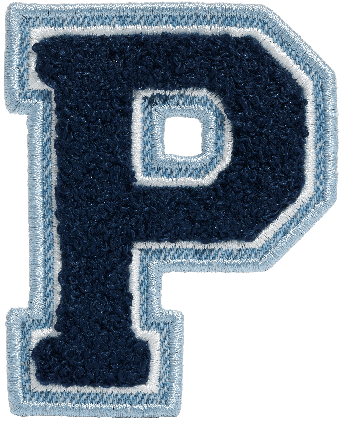 Sapphire Denim Varsity Letter Patch