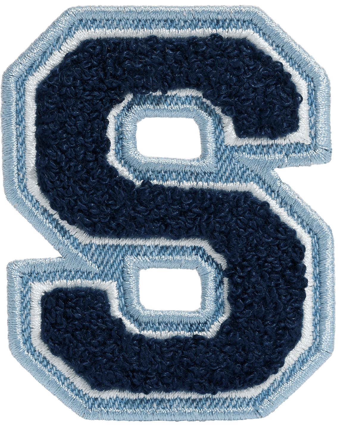 Sapphire Denim Varsity Letter Patch