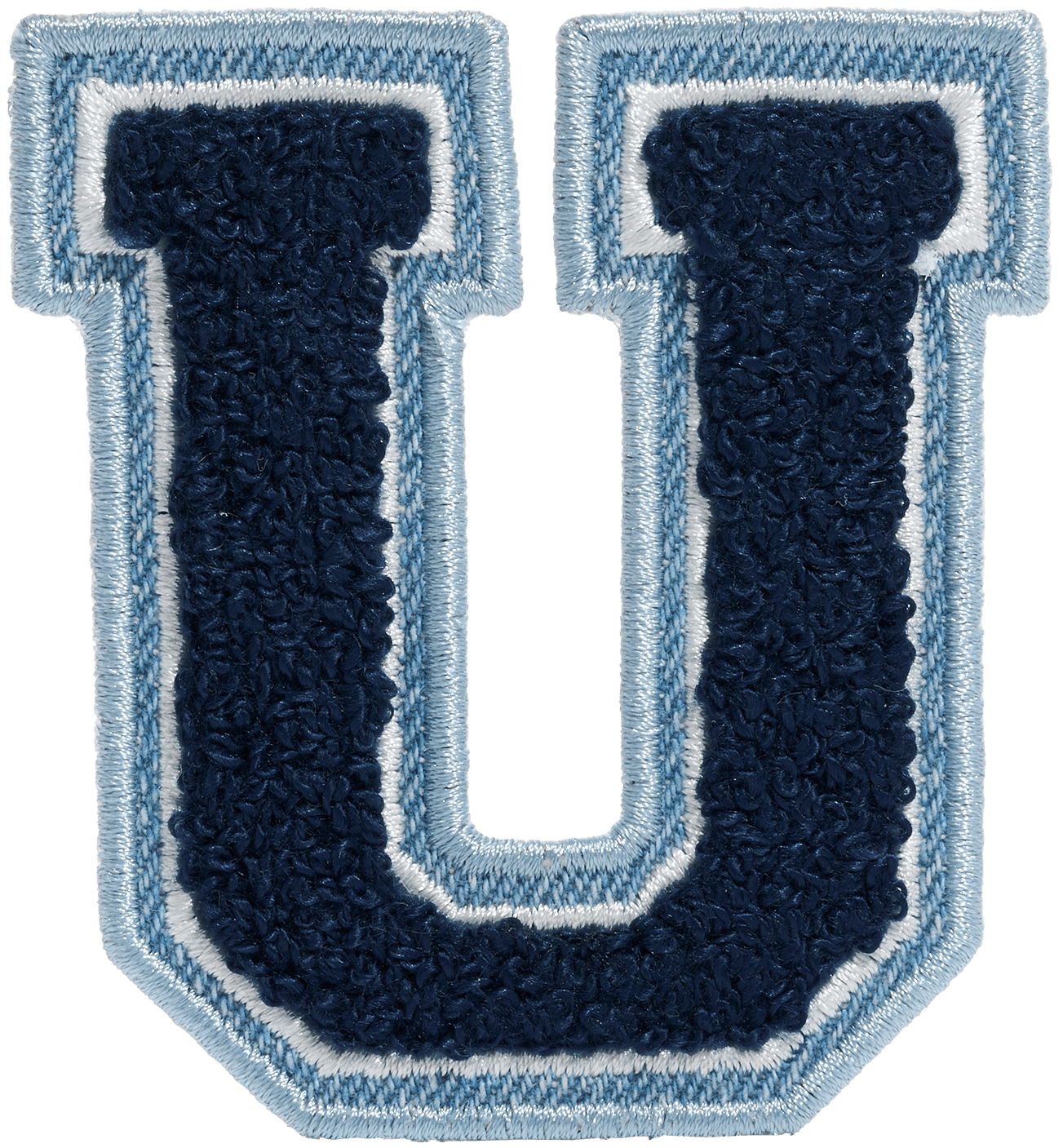 Sapphire Denim Varsity Letter Patch