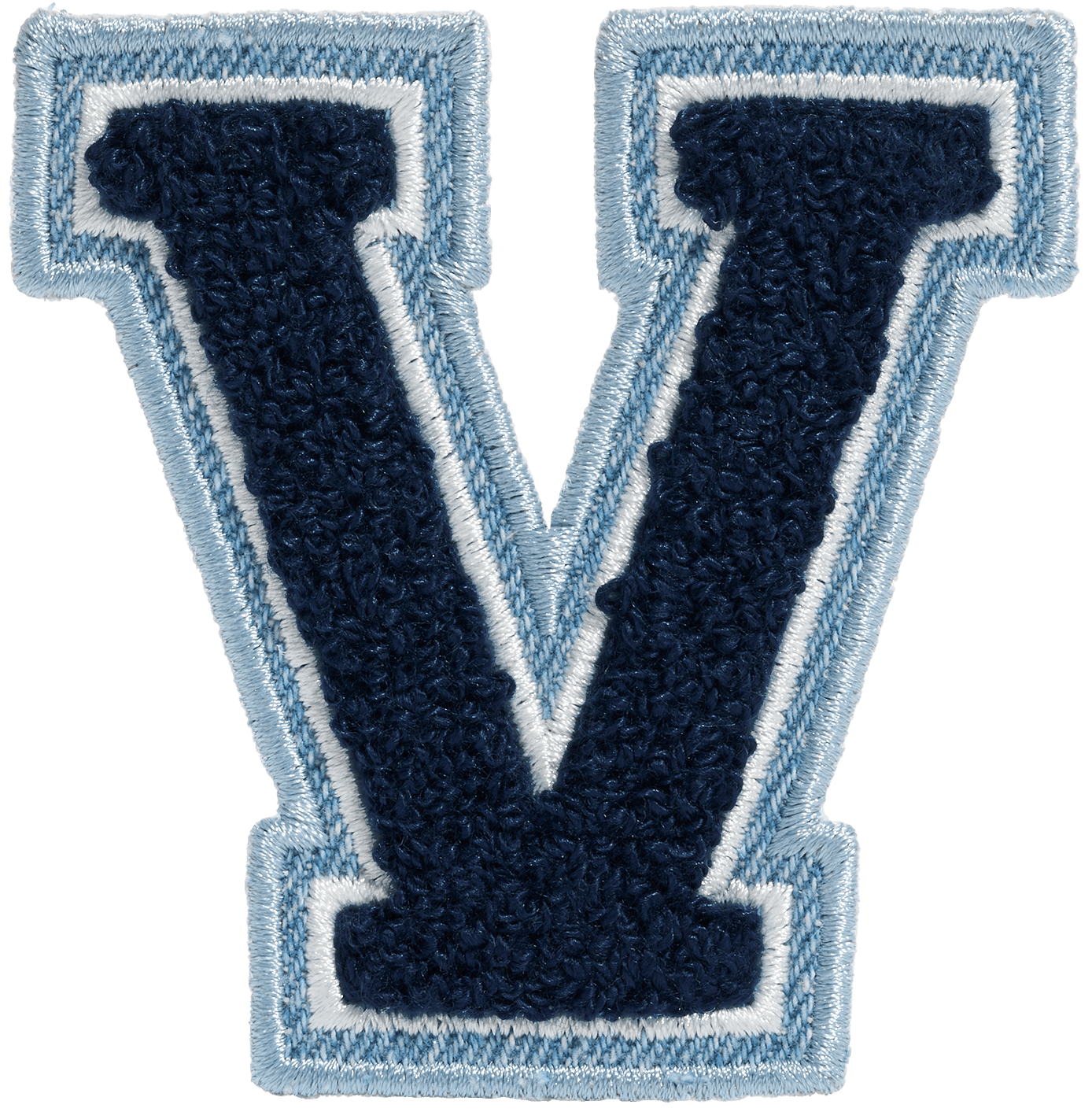 Sapphire Denim Varsity Letter Patch