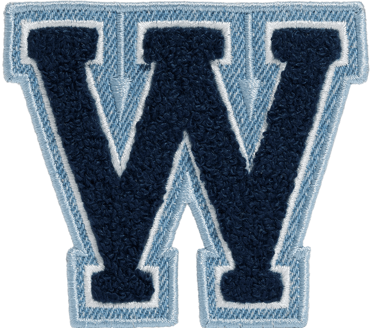 Sapphire Denim Varsity Letter Patch