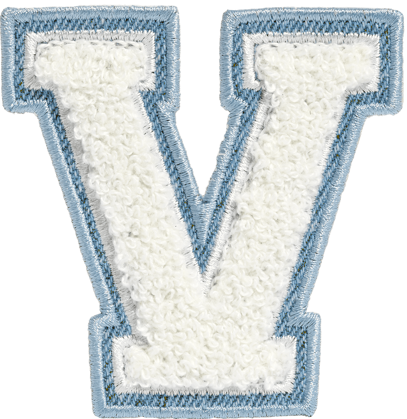 Blanc Denim Varsity Letter Patch