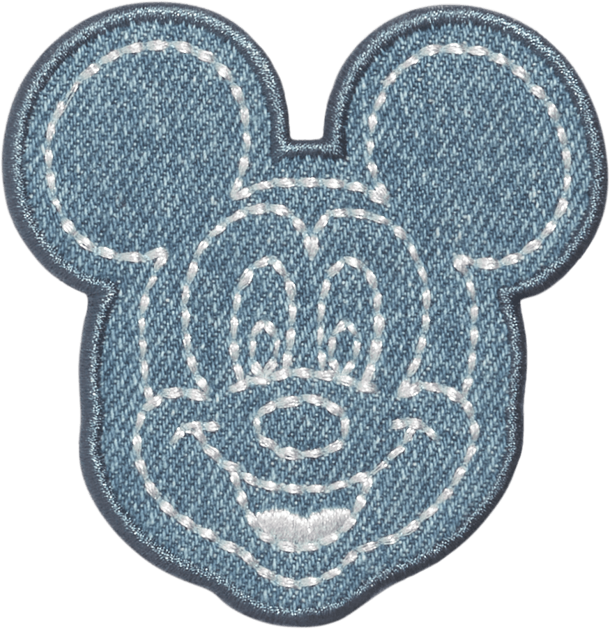 Denim Mickey Mouse Face Patch