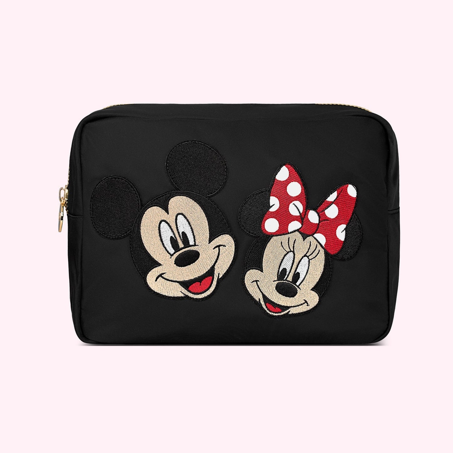 Classic Noir Large Pouch with Large Mickey & Minnie Patch