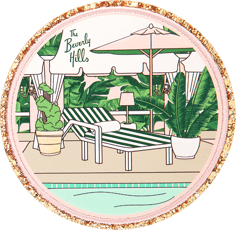 Glitter Varsity The Beverly Hills Hotel Poolside Patch