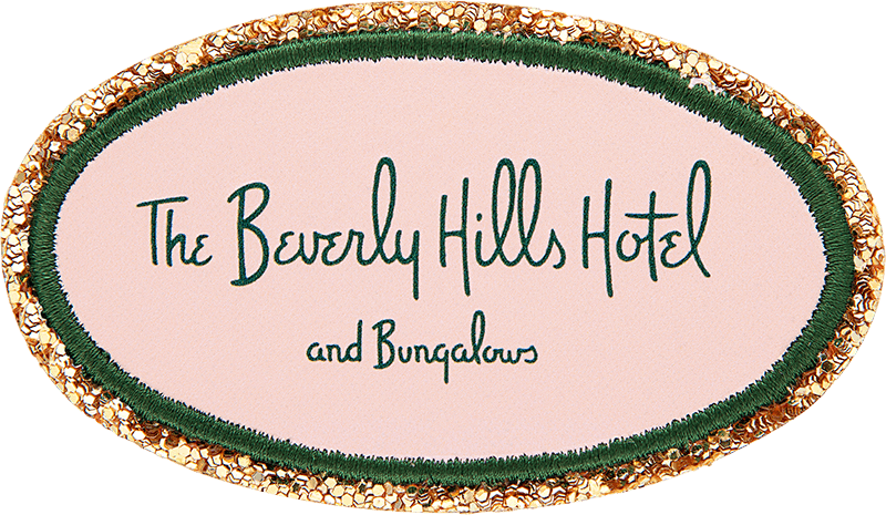 Glitter Varsity The Beverly Hills Hotel Logo Patch