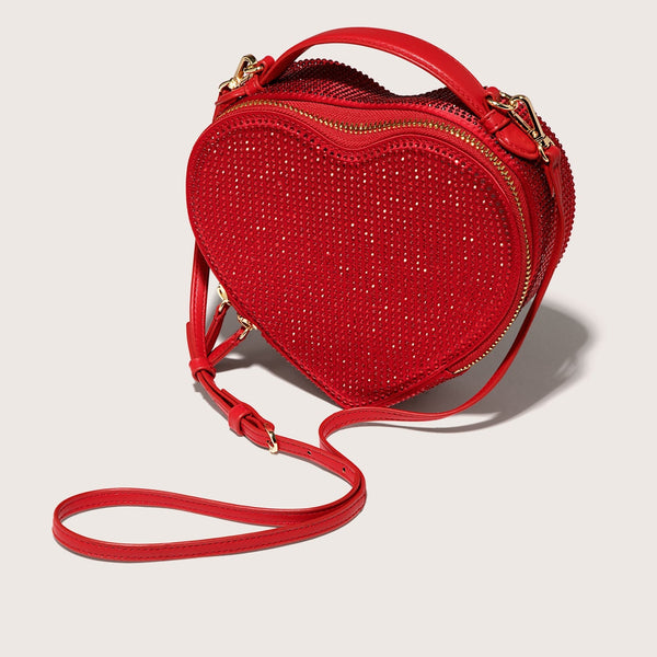 Red Sparkle Heart Crossbody Bag