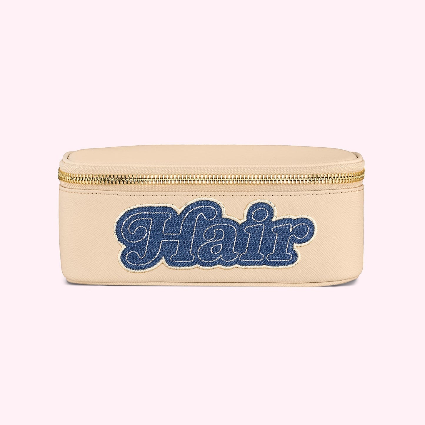 Hair Textured Open Top Mirror Pouch