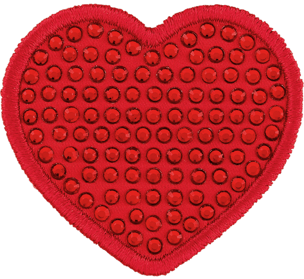 Red Sparkle Heart Patch