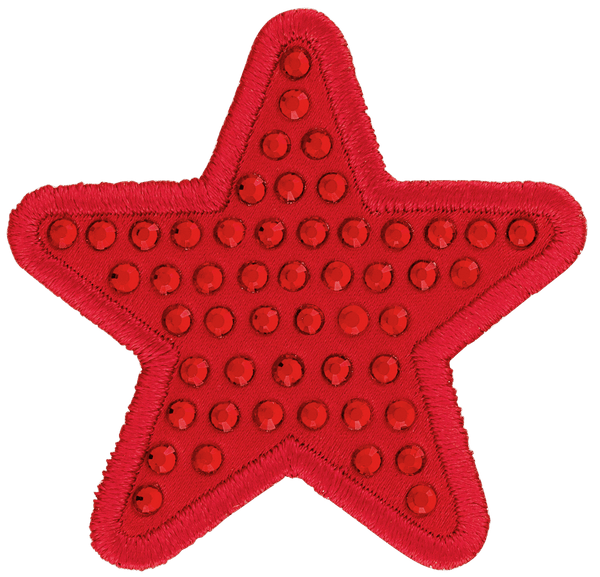 Red Sparkle Star Patch