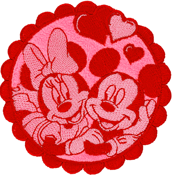 Mickey & Minnie Mouse Scalloped Circle Patch