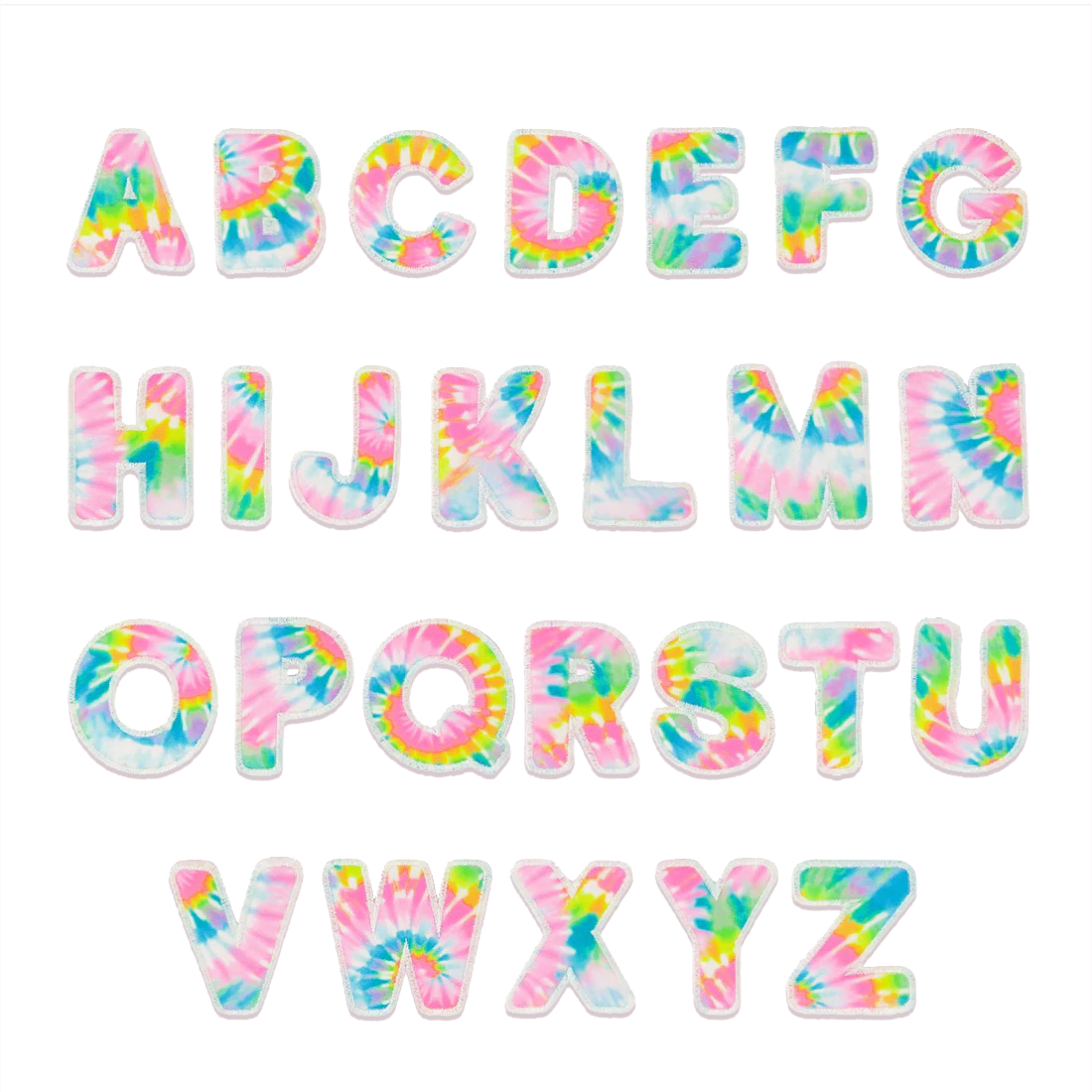 Tie Dye Letter Patches