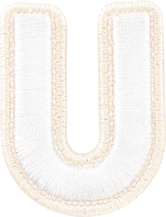 Blanc Rolled Embroidery Letter Patches | Embroidered Sticker Patches