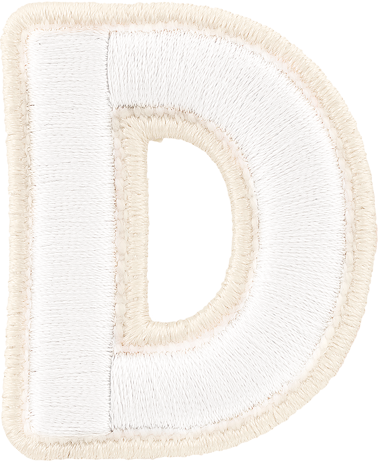 Blanc Rolled Embroidery Letter Patches