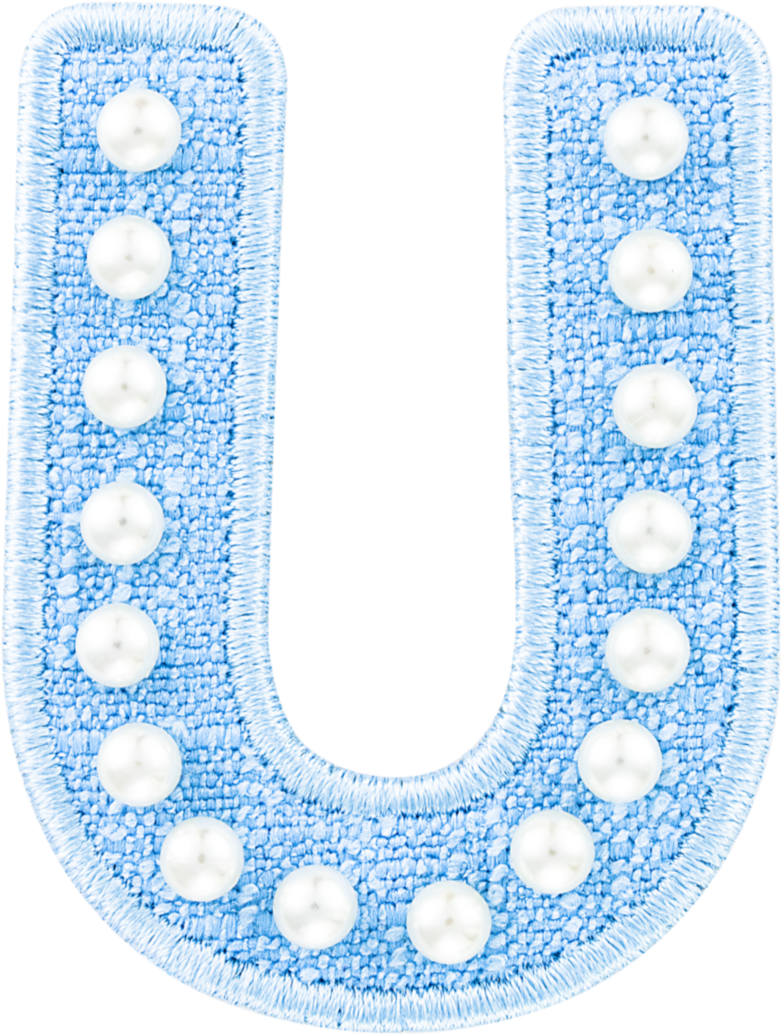 Blue Pearl Letter Patch | Embroidered Sticker Patches - Stoney Clover Lane