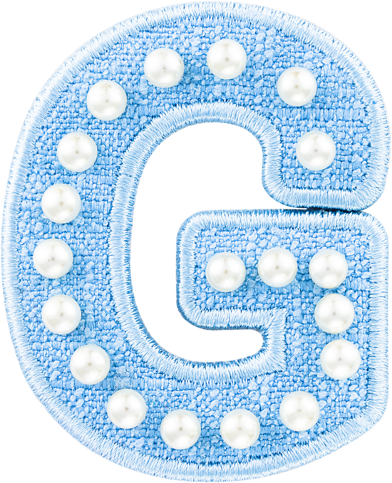 Blue Pearl Letter Patch | Embroidered Sticker Patches - Stoney Clover Lane