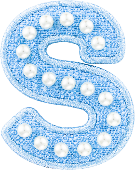 Blue Pearl Letter Patch | Embroidered Sticker Patches - Stoney Clover Lane