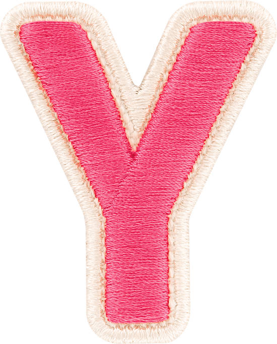 Bubblegum Rolled Embroidery Letter Patches - Stoney Clover Lane