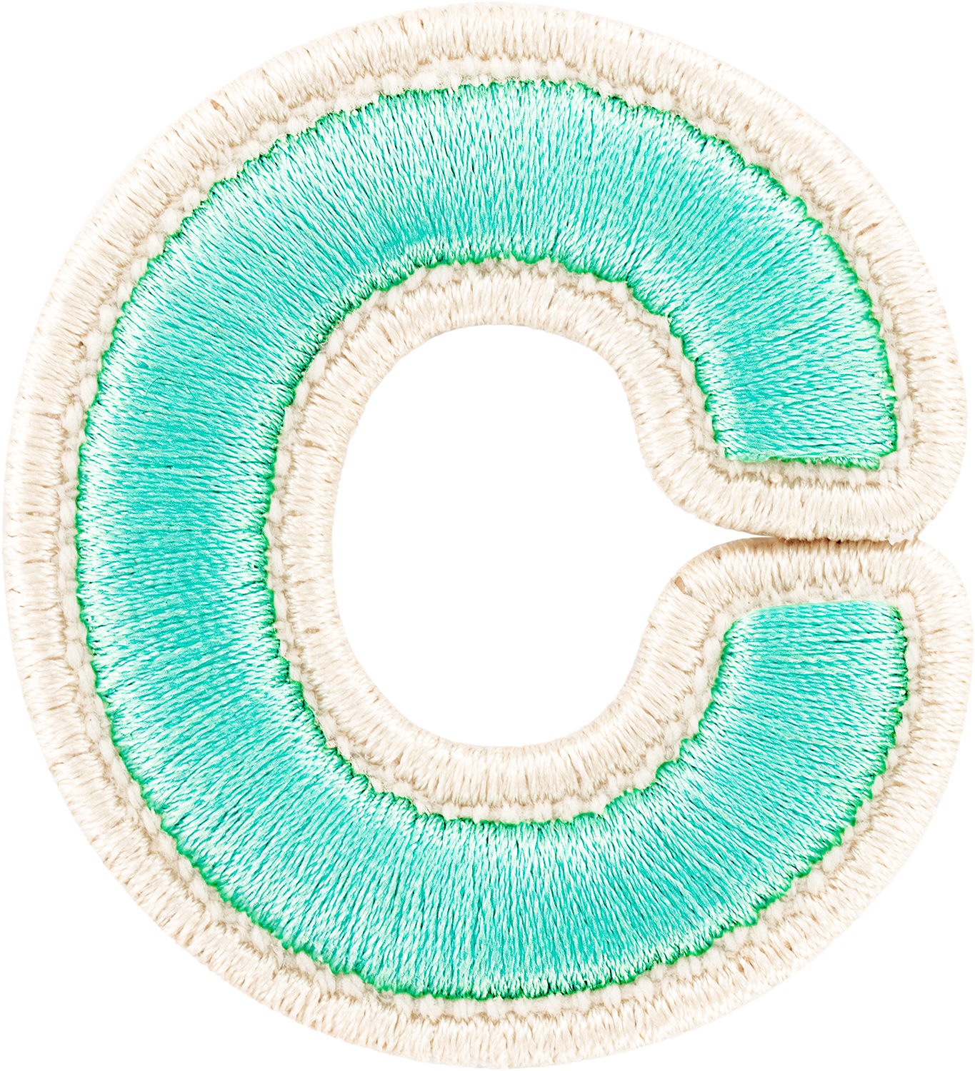 Cotton Candy Rolled Embroidery Letter Patches