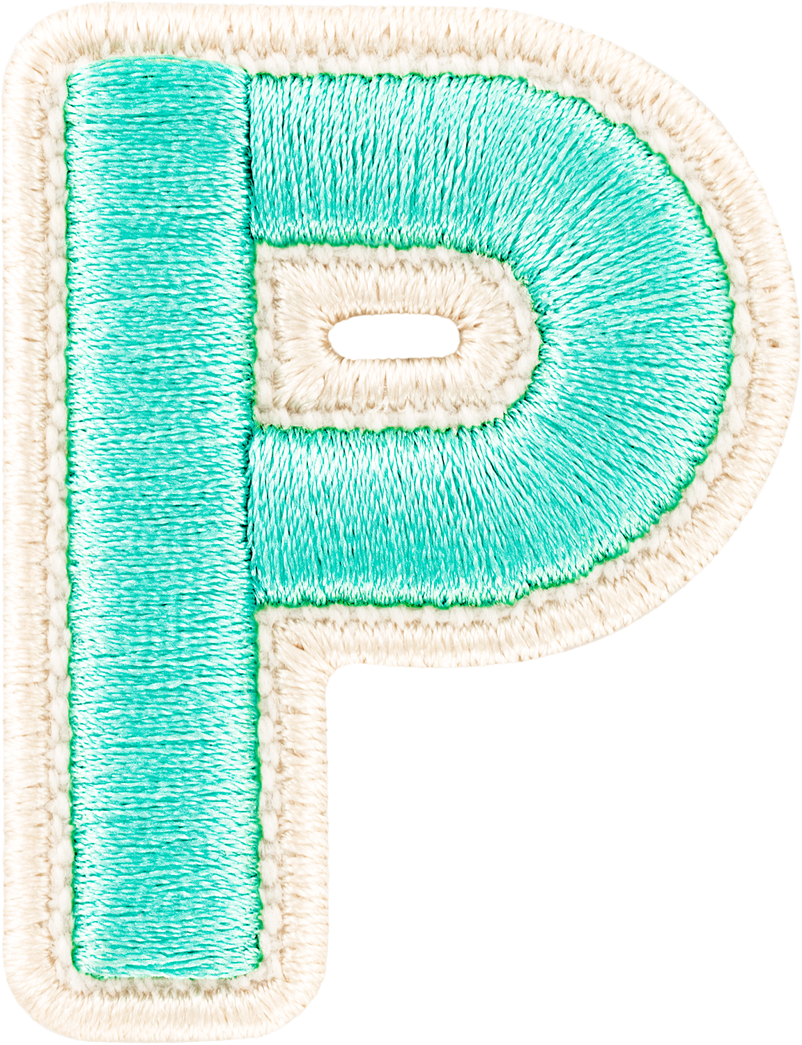 Cotton Candy Rolled Embroidery Letter Patches