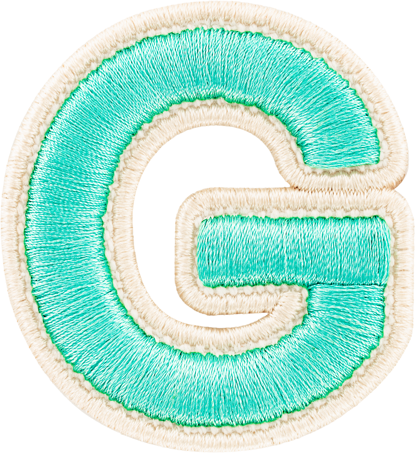 Cotton Candy Rolled Embroidery Letter Patches